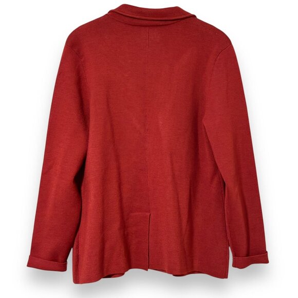 1901 Solid Red Oversized Button Thick Knit Cardigan Sweater Womens Large Pockets - Picture 4 of 8